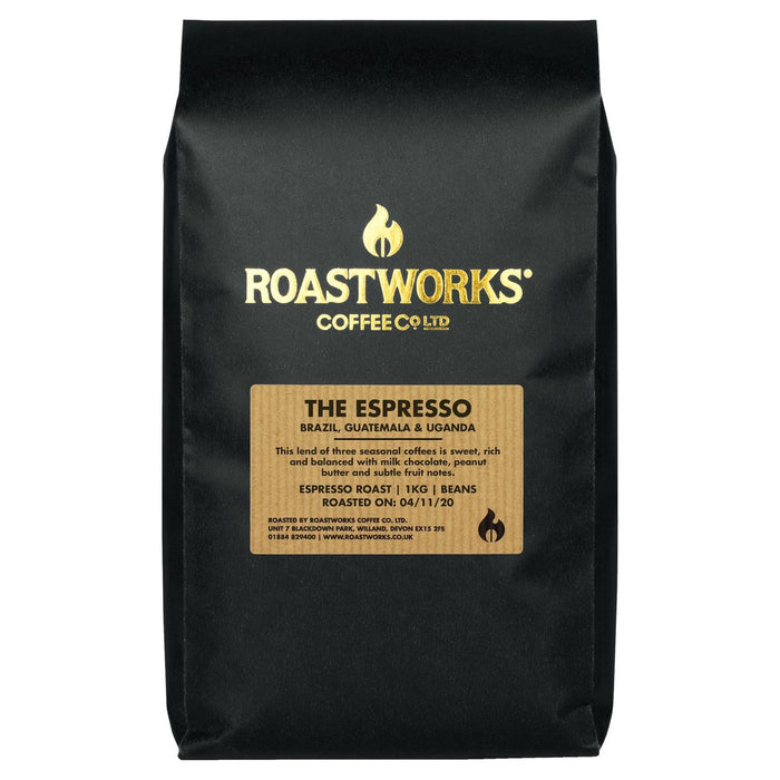 Roastworks Espresso Whole Bean Coffee 1kg