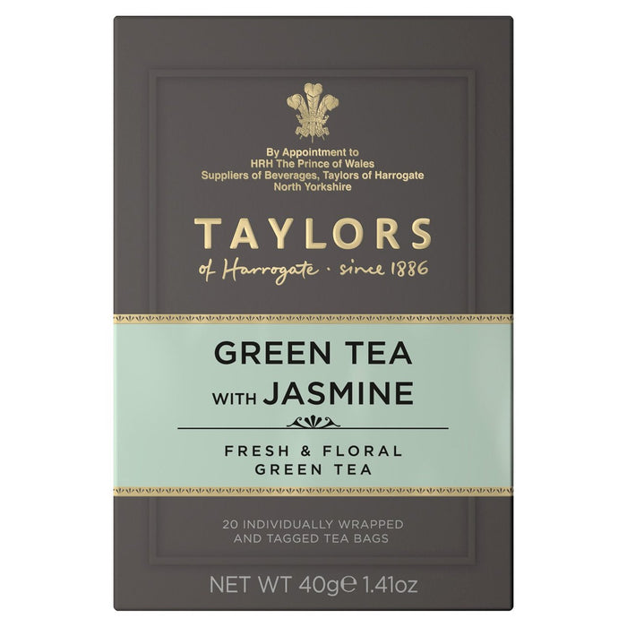 Taylors Green Tea avec des sachets de thé jasmin 20 par paquet
