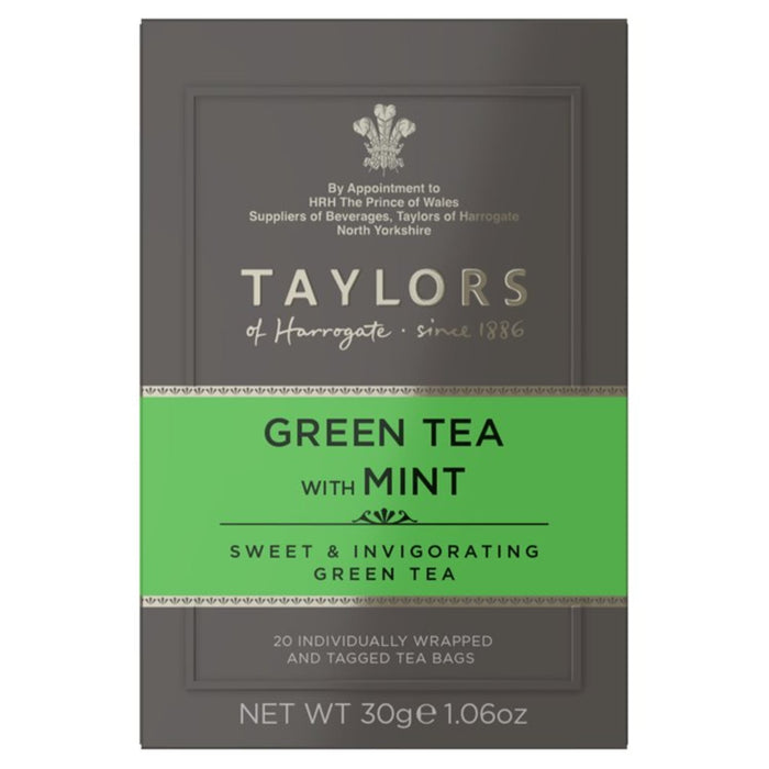 Taylors té verde con bolsas de té menta 20 por paquete