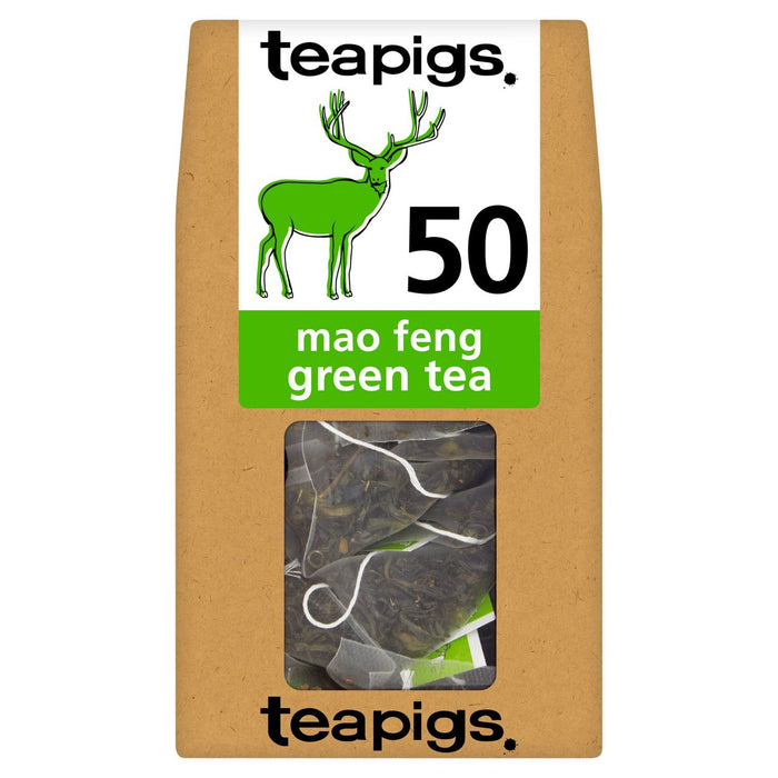 Tapigs Mao Feng Bolsas de té verde 50 por paquete