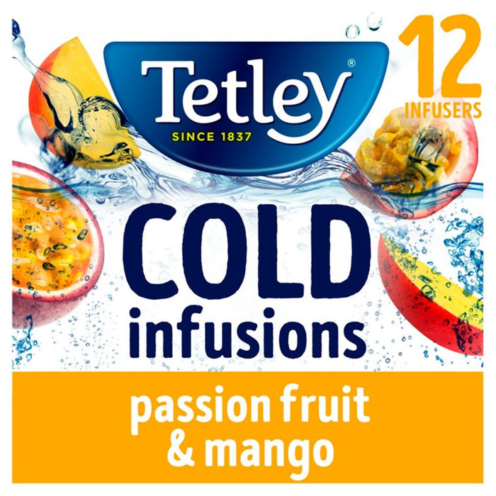 Tetley Infusiones Cold Mango & Passionfruit Bags 12 por paquete