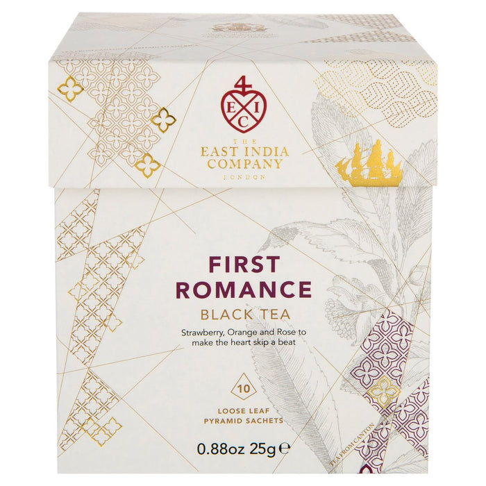 The East India Company First Romance Black Tea Pyramid Bags 10 per pack