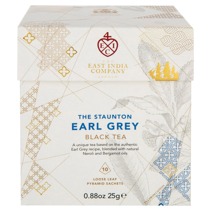 The East India Company Staunton Earl Grey Black Tea Pyramid Bags 10 per pack