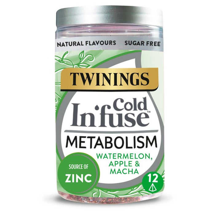 Twinings Cold In'fuse Métabolisme avec pomme de pastèque et zinc 12 par paquet