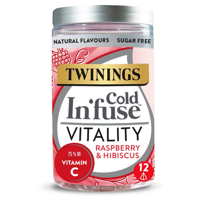 Twinings Cold in'fuse vitalité avec l'hibiscus de framboise et la vitamine C 12 par paquet