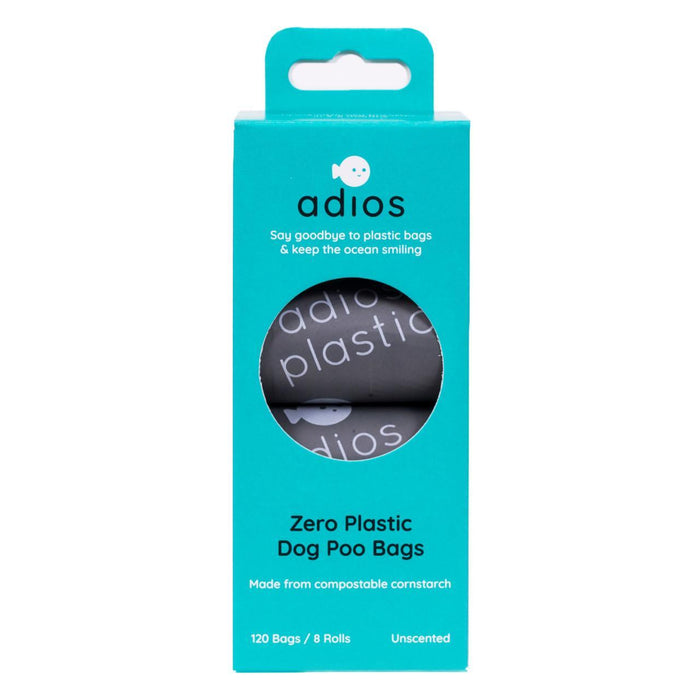 Adios Compostable & Biodegradable Dog Poo Bags Grey 120 per pack