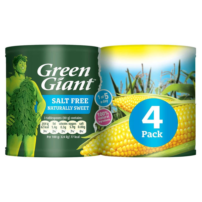 Green Giant Salt Free Sweet Corn 4 x 198G