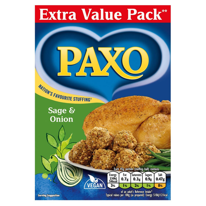 Paxo Sage & Onion Stuffing for Chicken 340g