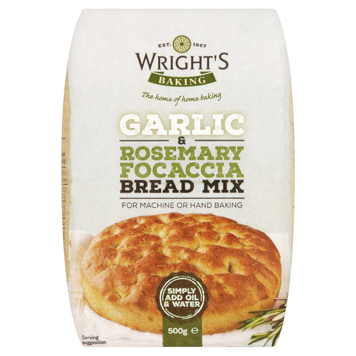 Mezcla para pan Focaccia de ajo y romero de Wright's 500 g 