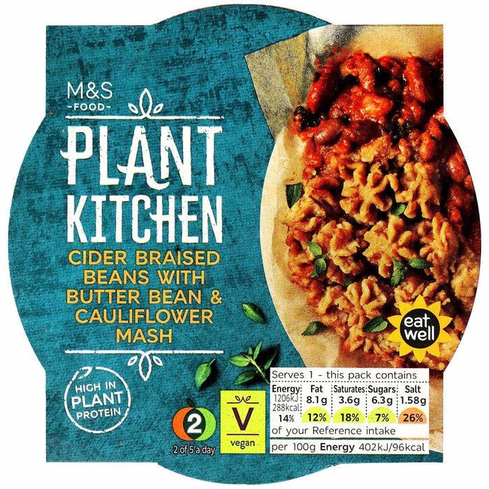 M&S Plant Kitchen Bean y coliflor Mash 300g