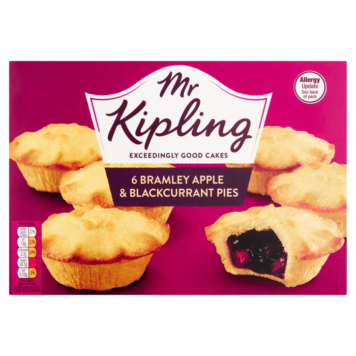 Mr Kipling Apple & Brackcurrant Pies 6 par pack