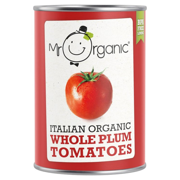 Mr Organic Whole Peeled Plum Tomatoes 400g