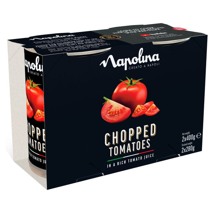 Tomates picados de Napolina en un rico jugo de tomate 2 x 400g