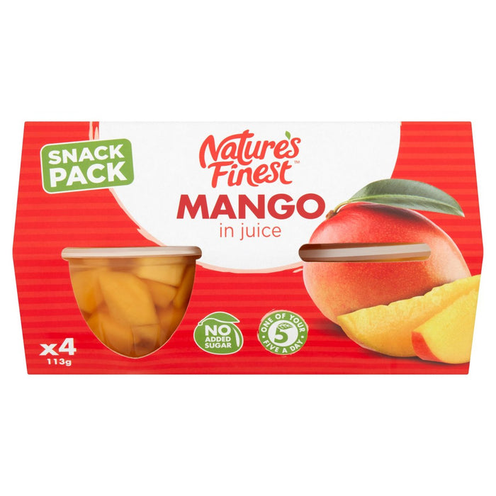 Nature's Finest Fruit Pots Mango in Juice 4 x 113g
