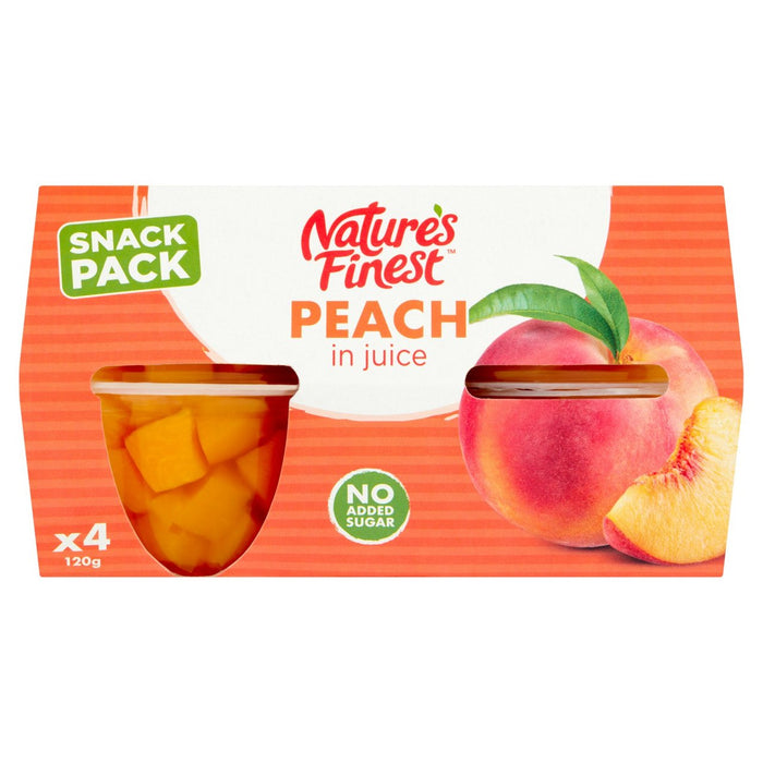 Nature's Finest Fruit Pots Peach in Juice 4 x 120g