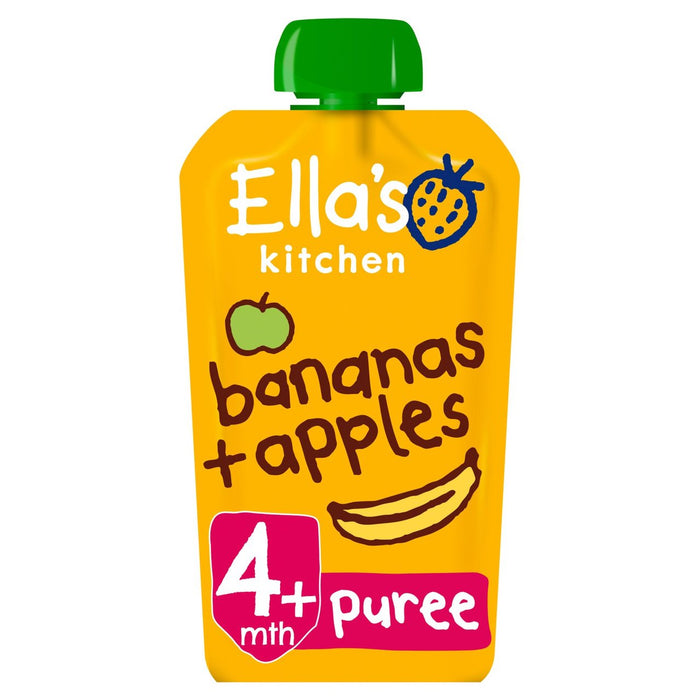 Ellas Küche Bio -Bananen und Äpfel Babybeutel 4+ Monate 120g