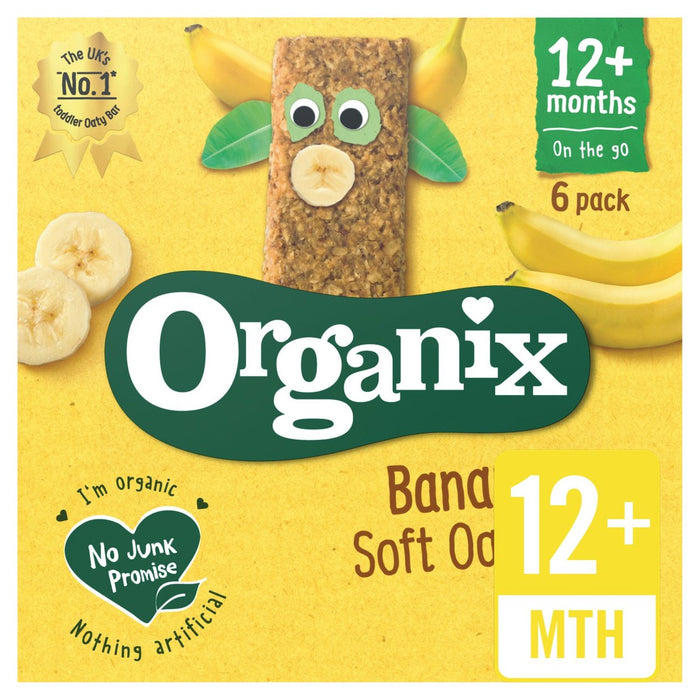 Organix Banana Organic Soft Oaty Snack Bars Multipack 6 x 30g