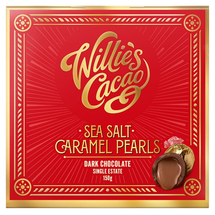 Willie's Cacao Dark Chocolate Sea Salt Caramelo Pearas negras 150G