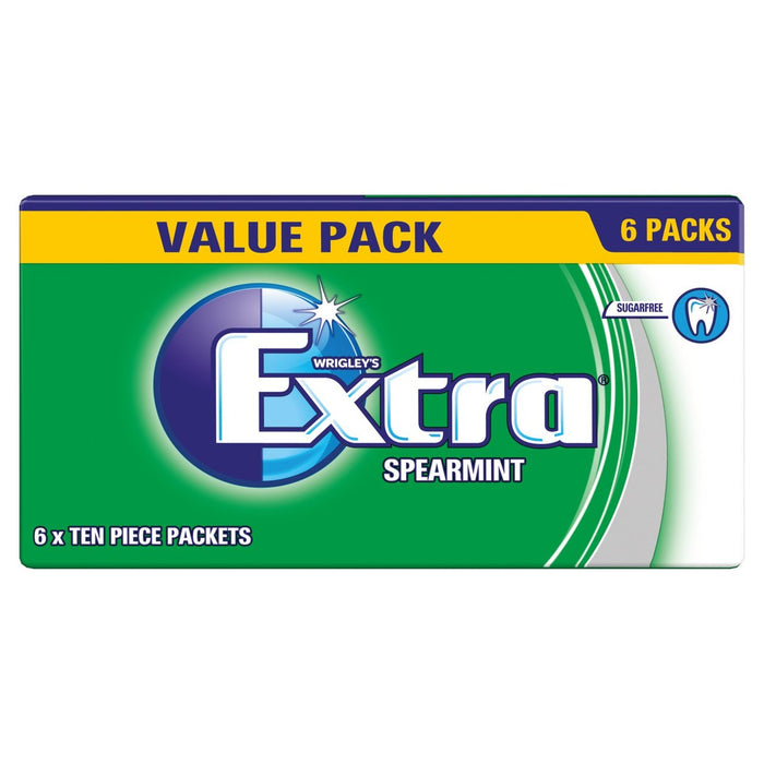 Wrigley's Extra Spearmint Chewing Gum Sugar Free Multipack 6 per pack