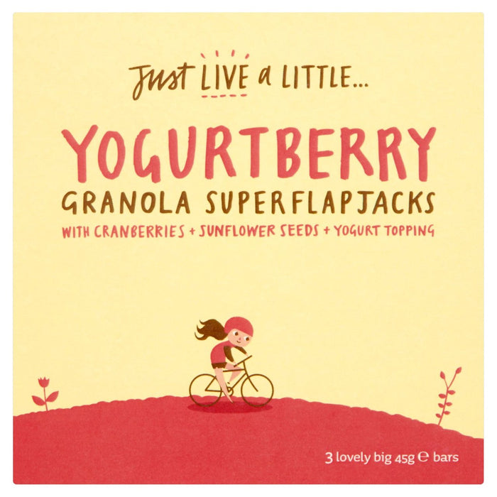 Lebe einfach ein kleines Yoghurtberry -Super -Flapjack -Multipack 3 x 45g