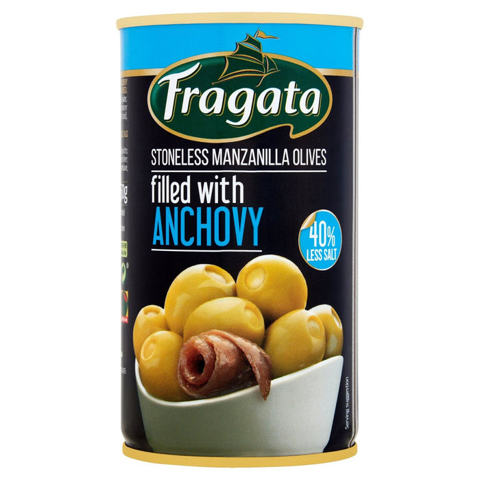 Fragata -Oliven mit Sardellen, reduziertes Salz 350G gefüllt