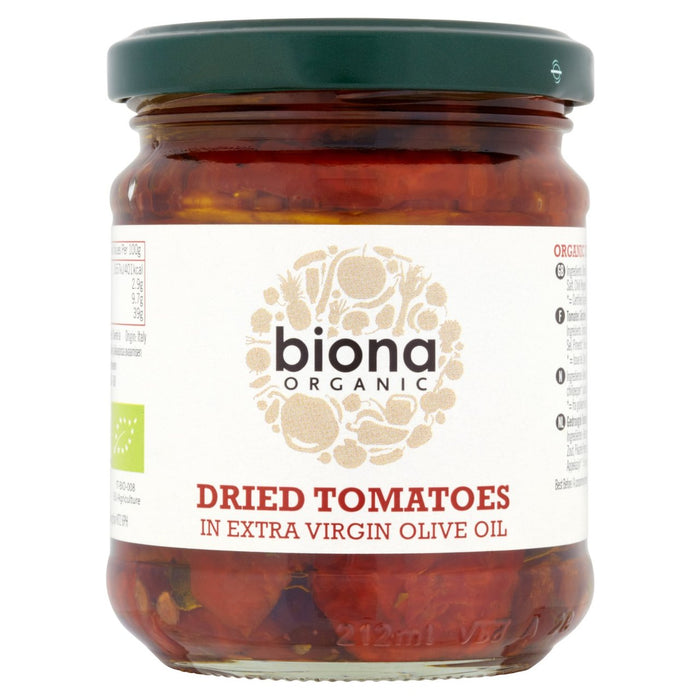 Tomates secos orgánicos biona en aceite de oliva virgen extra 170 g