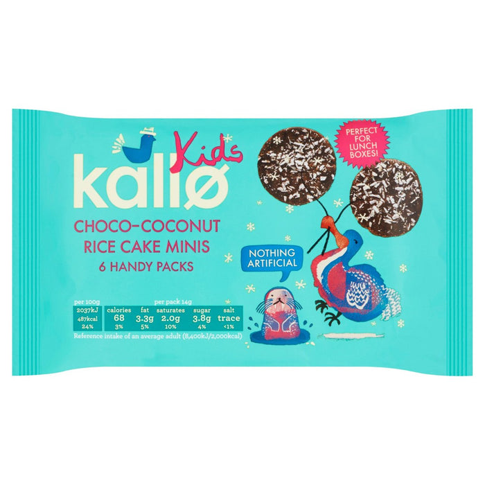 Kallo Kids Mini Choco Coconut Rice Cakes Multipack 6 x 14g