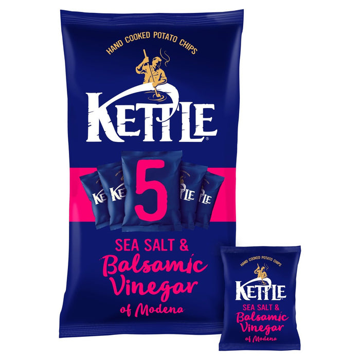 Kettle Chips Sea Salt & Balsamic Vinegar of Modena Multipack Crisps 5 x 30g