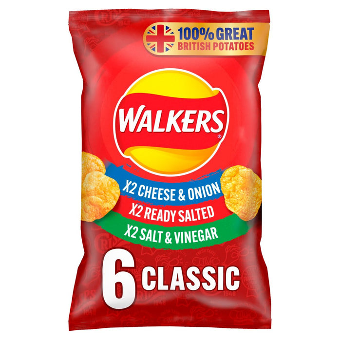 Walkers Classic Variety Crisps 6 x 25g