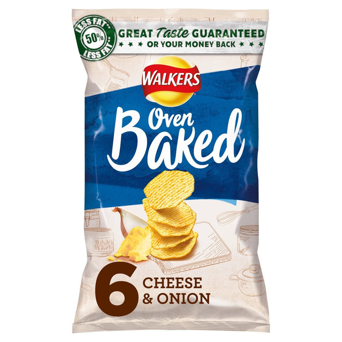 Walkers Oven Baked Cheese & Onion Snacks 6 x 25g