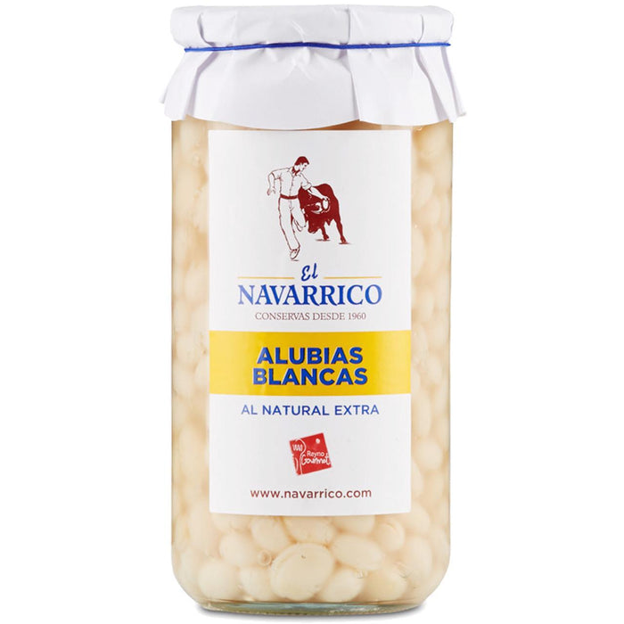 Brindisa Navarrico Round White Haricot Beans Alubias Blancas 600g