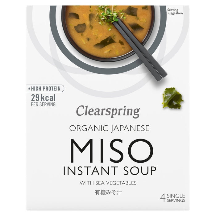 Clearspring Bio -Miso -Suppe und Meer Gemüse 4 x 10g