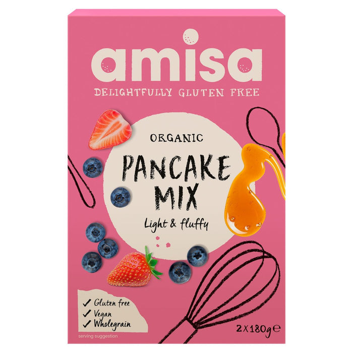 Mezcla de panqueques sin gluten orgánica AMISA 360G