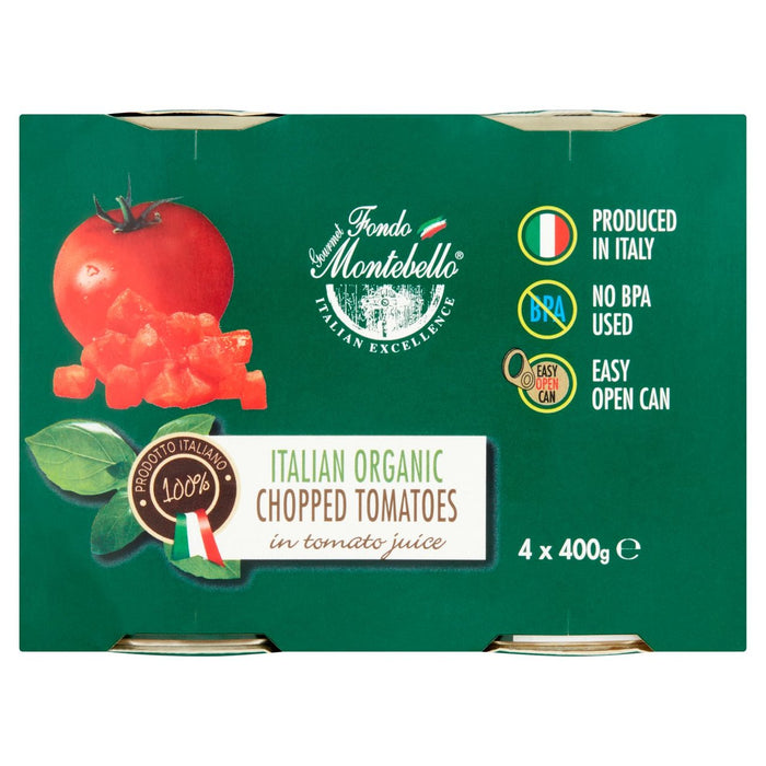 Fondo Montebello Tomates picados italianos orgánicos 4 x 400g
