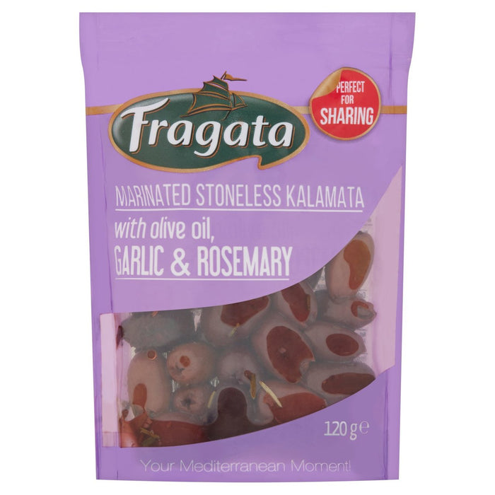 Fragata Olives Kalamata sans pierre marinées avec ail et romarin 120g