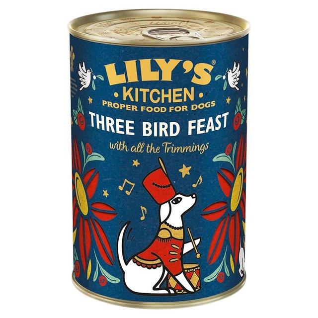 Lilys Küche Weihnachten drei Vogelfest für Hunde 400g