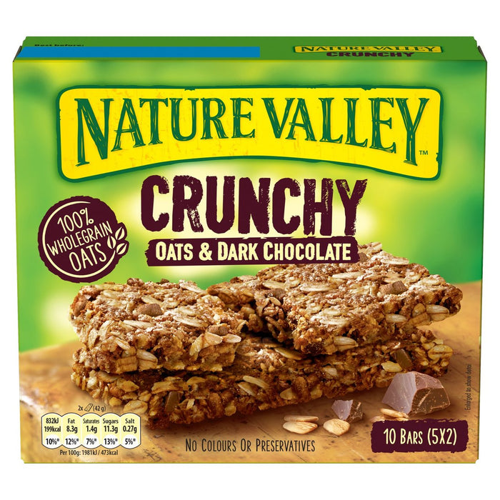 Nature Valley Crunchy Avoine et Barres de céréales au chocolat noir 5 x 42g