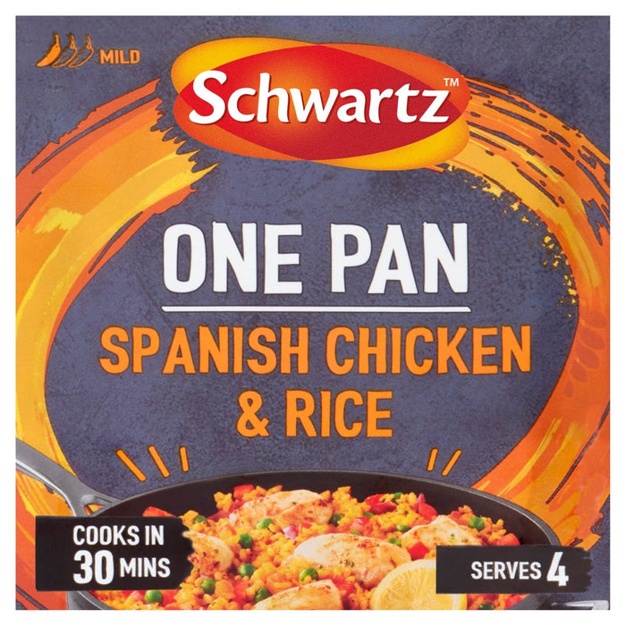 Schwartz español pollo y arroz una sartén 30g