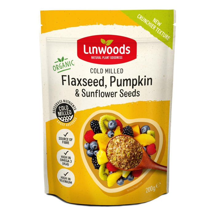 Linwoods gemahlene Bio -Leinsamen, Sonnenblumen- und Kürbissamen 200g