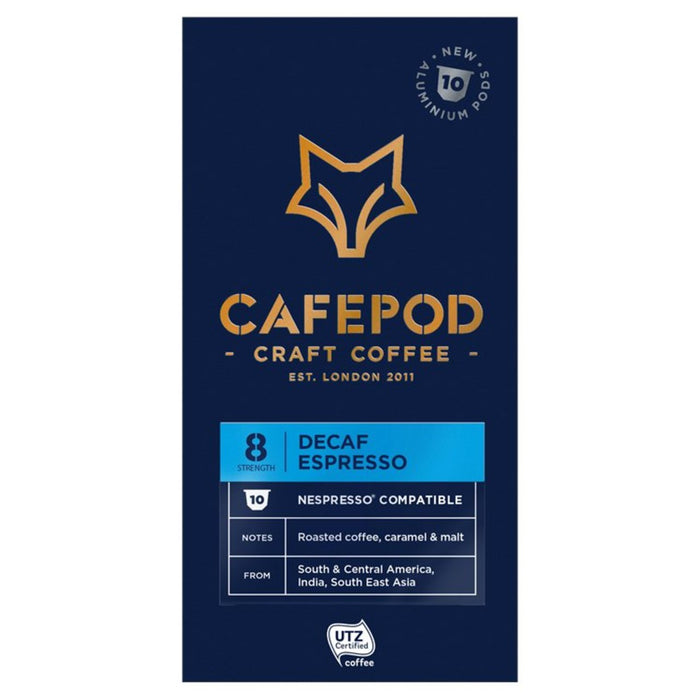 Cafepod Decaf Espresso Nespresso compatible Pods de café en aluminium 10 par paquet