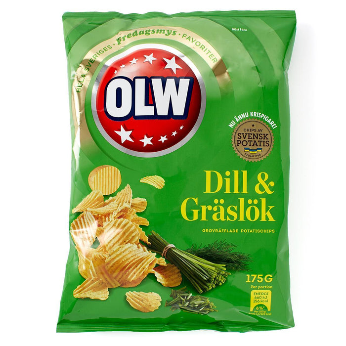 Olw Dill & Graslok Dill & Chives Crisps 175g