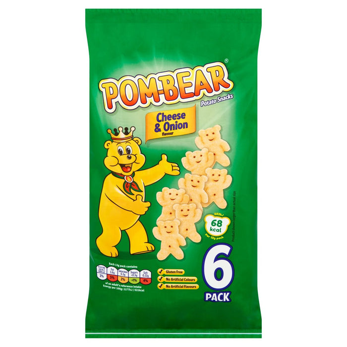 Pom Bear Cheese & Onion 6 x 13g per pack