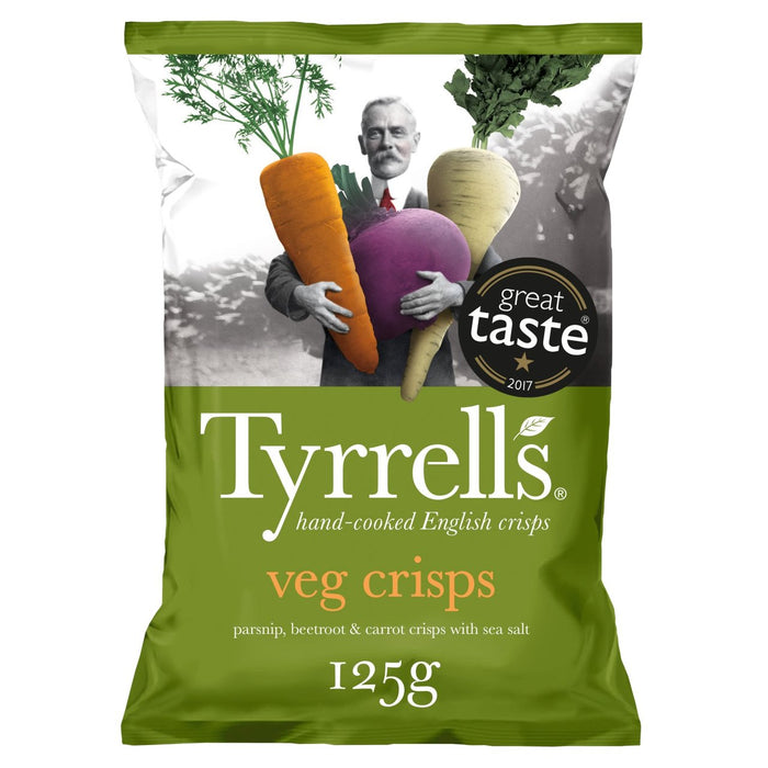 Tyrrells Parsnip, Beetroot & Carrot Veg Crisps avec sel de mer 125g