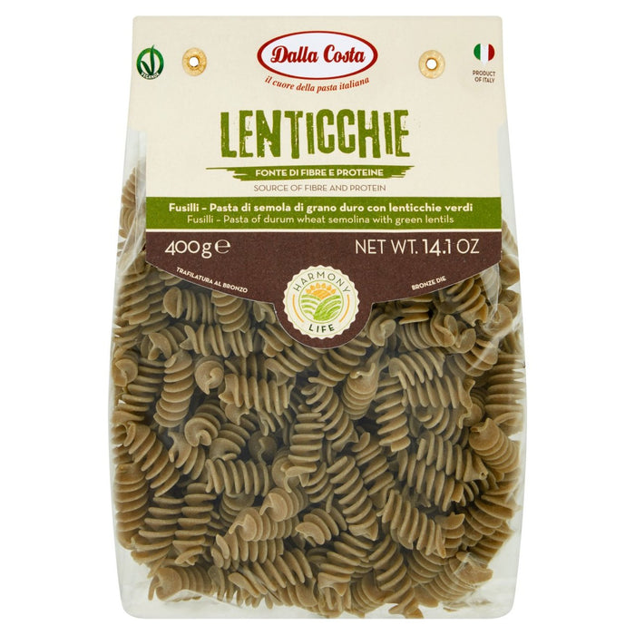 Dalla Costa Harmony Life Pasta Fusilli with Green Lentils 400g