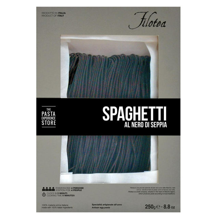 Filotea Tintenfisch Tinte Spaghetti Alla Chitarra Artisan Egg Pasta 250g
