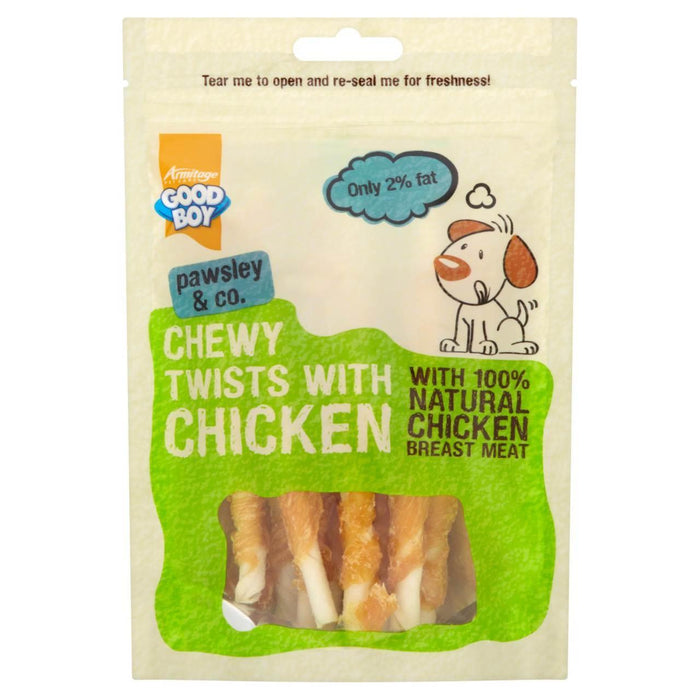 Bon garçon Chewy Twists avec des friandises pour chiens de poulet 90g