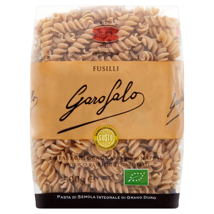 Garofalo Organic Whole Wheat Fusilli Pasta seca 500G