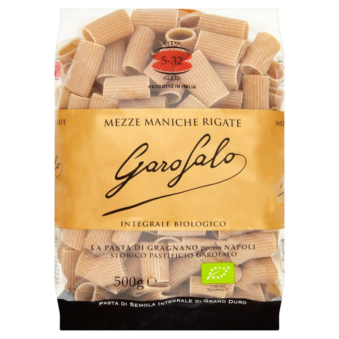 Garofalo Organic Whole Wheat Mezze Maniche Rige Pasta 500G