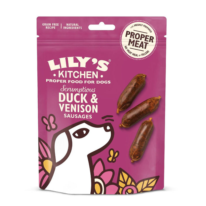 Lily's Kitchen Deliciosas Salchichas de Pato y Venado para Perros 70g 