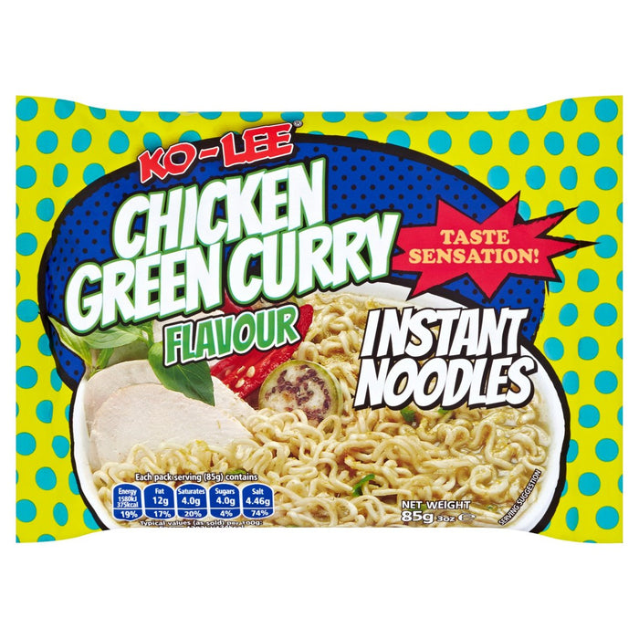 Ko Lee Taste Sensation des nouilles instantanées poulets Green Curry Flavour 85g